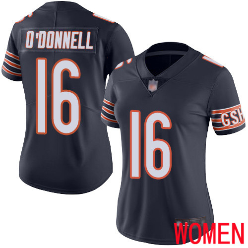 Chicago Bears Limited Navy Blue Women Pat O Donnell Home Jersey NFL Football #16 Vapor Untouchable->youth nfl jersey->Youth Jersey